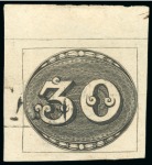 Stamp of Brazil » 1843 Bull's Eyes 1843, 30r black, early impression, 2nd composite plate, state B, position 3, a marvelous used example 