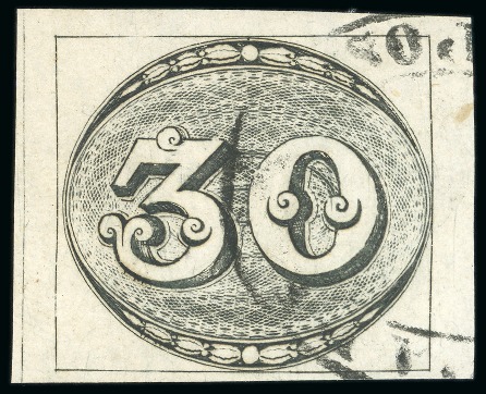 Stamp of Brazil » 1843 Bull's Eyes 1843, 30r black, early impression, used at Campos
