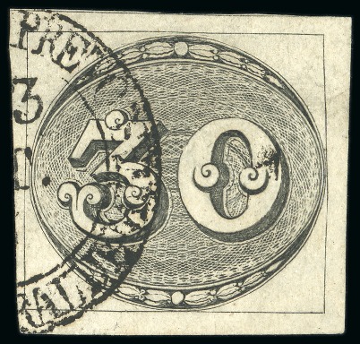 Stamp of Brazil » 1843 Bull's Eyes 1843, 30r black, intermediate impression, used at Ouro Preto