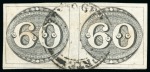 Stamp of Brazil » 1843 Bull's Eyes 1843, 60r black, intermediate impression, used pair