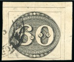Stamp of Brazil » 1843 Bull's Eyes 1843, 60r black, early impression, used  semi-xiphopagus
