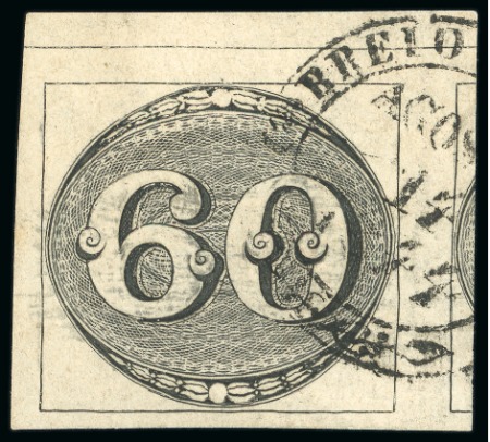 Stamp of Brazil » 1843 Bull's Eyes 1843, 60r black, early impression, a superb example used at Bahia