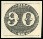Stamp of Brazil » 1843 Bull's Eyes 1843, 90r black, early impression, unused without gum