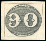 Stamp of Brazil » 1843 Bull's Eyes 1843, 90r black, early impression, a pleasant unused