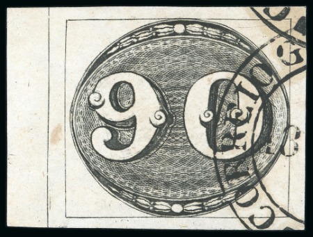 Stamp of Brazil » 1843 Bull's Eyes 1843, 90r black, early impression, used, superb