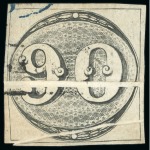 Stamp of Brazil » 1843 Bull's Eyes 1843, 30r 60, & 90r black, pre-printing paper creases