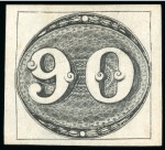 Stamp of Brazil » 1843 Bull's Eyes 1843, 90r black, early impression, thin paper, unused without gum