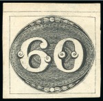 Stamp of Brazil » 1843 Bull's Eyes 1843, "Bull's Eyes" assembly comprising 60 stamps, mostly used but with remarkable duplication of unused examples for the 30r and 60r denominations