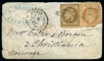 Stamp of France » Guerre de 1870-1871 NORVÈGE - Enveloppe pour Christiania / Oslo affranchissement