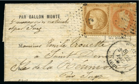 Stamp of France » Guerre de 1870-1871 RÉUNION - Lettre avec mention imprimée pour St Denis