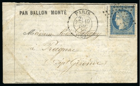 Stamp of France » Guerre de 1870-1871 Le Général Chanzy - Lettre daté du 18 décembre