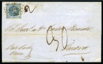 Stamp of Peru 1859-60 1d blue, tied by dotted "1-2/LIMA" hs on 12.12.1859