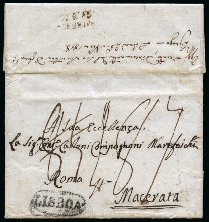 Stamp of Brazil » Postal History 1818 (Aug. 15) Entire letter from Rio de Janeiro to Papal States
