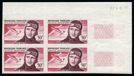 Stamp of France » Poste Aérienne 1955, Y&T PA n°34 ** en bloc de 4, Maryse Bastié,