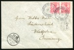 Stamp of China » Foreign Post Offices » German Post Offices Boxer War - Rebellion in Petschili. 1901 Cover bearing combination of a Provisional "Petschili" franking with Chinese chop hs and bilingual cds's.