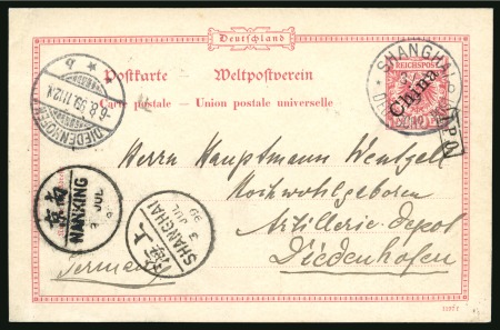 Stamp of China » Foreign Post Offices » German Post Offices 1899 "China" overprinted 10pf postal stationery showing usage of I.P.O. marking