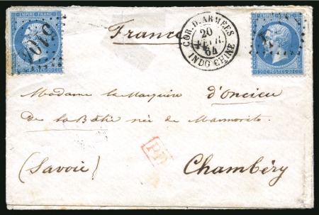 Stamp of China » Foreign Post Offices » French Military Mail 1863 (July)-1864 (Feb) Two covers, the earlier being