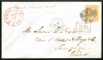Stamp of China » Foreign Post Offices » French Post Offices Incoming Mail. 1863 Cover from US to Shanghai with 1861-66 30c carried via French Closed Mail