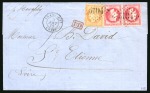 Stamp of China » Foreign Post Offices » French Post Offices 1872 Double rate cover via French packet bearing 1863-71 80c pair and 1870-71 40c