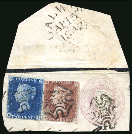 Stamp of Great Britain » 1840 2d Blue (ordered by plate number) 1840 2d. blue, Pl.1, PI, used alongside 1841 1d. red-brown