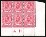 Stamp of Great Britain » King George V » 1911-12 Downey Head Issues 1911-12 Downey Head 1d. carmine A.11 control block