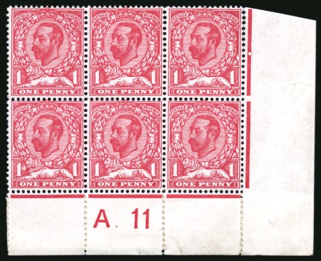 Stamp of Great Britain » King George V » 1911-12 Downey Head Issues 1911-12 Downey Head 1d. carmine A.11 control block