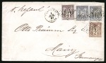 Stamp of China » Foreign Post Offices » French Post Offices 1881 Cover to Germany bearing Type Sage 2c, 4c and 15c grey (2)