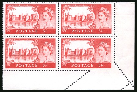 Stamp of Great Britain » Queen Elizabeth II 1959 5/- scarlet-vermilion, 2nd De la Rue printing,