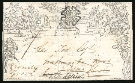 Stamp of Great Britain » 1840 Mulreadys & Caricatures 1841 (Mar 12) 1d. printed letter sheet , Stereo A5, from Perth addressed to Leith then re-directed to Edinburgh