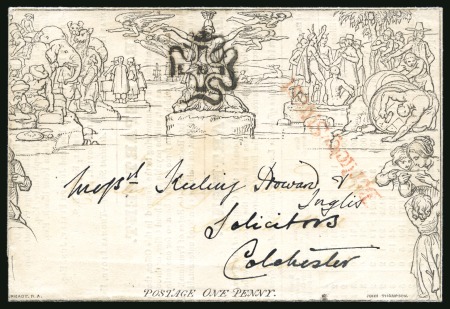 Stamp of Great Britain » 1840 Mulreadys & Caricatures 1844 (Jan 5) advertising wrapper (Atlas Assurance Co)