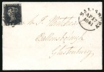 Stamp of Great Britain » 1840 1d Black and 1d Red plates 1a to 11 1841 (Ap 17) Entire from Salisbury to Glastonbury, bearing 1d black pl.10 IA, placed at upper left contrary to regulations