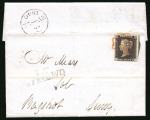 Stamp of Great Britain » 1840 1d Black and 1d Red plates 1a to 11 1840 (May 22) 1d black pl.2 FA on entire letter from London to Bagshot