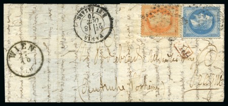 Stamp of France » Guerre de 1870-1871 BOHÊME - Lettre pour Prague affranchissement Empire