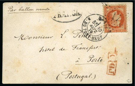 Stamp of France » Guerre de 1870-1871 PORTUGAL - Carte postale avec mention manuscrite pour