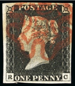 Stamp of Great Britain » 1840 1d Black and 1d Red plates 1a to 11 1840 1d. black, Pl. 3, RC, large balanced margins all