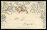 Stamp of Great Britain » 1840 Mulreadys & Caricatures 1840 (Jul 9) 1d. Mulready letter sheet from Derry to Moville