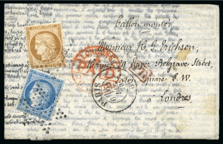 Stamp of France » Guerre de 1870-1871 ANGLETERRE - Correspondance Havas pour Londres affranchissement