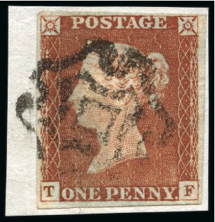 Stamp of Great Britain » 1841 1d Red 1841 1d Red TF, large balanced margins all round, neatly tied to small piece by a distinctive Maltese cross of Norwich