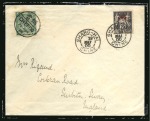 Stamp of China » Foreign Post Offices » French Post Offices 1900 (May 14-22) Two covers to England, originating from Chefoo and Chungking, with China 1898 10c and overprinted Sage 25 