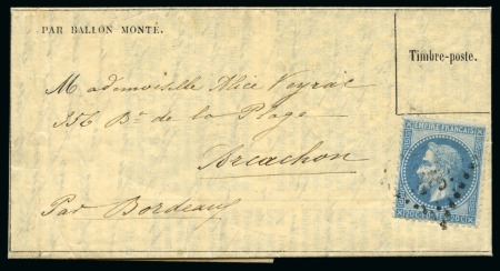 Stamp of France » Guerre de 1870-1871 Le Vauban - Pli confié daté du 26 Octobre avec Gazette