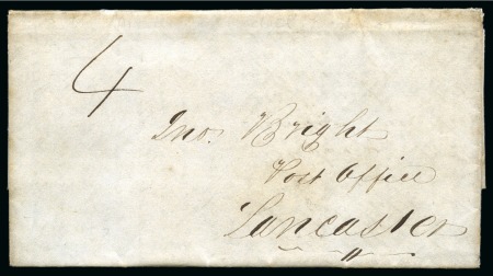 Stamp of Great Britain » Postal History » Pre-Adhesive & Stampless Manuscript "4" uniform 4d. postage marking: 1839 (Dec.