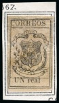 Stamp of Dominican Republic 1866-70, an interesting group of eight stamps, incl four better unused examples printed on pelure paper