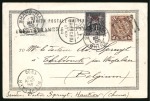 Stamp of China » Foreign Post Offices » French Post Offices 1900 (May 21) Postcard bearing China and overprinted Sage combination franking with rare "LETTER STEAMER'S BOX" straight line