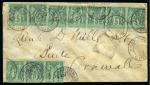 Stamp of China » Foreign Post Offices » French Post Offices 1892 (Nov 8) Envelope to Great Britain bearing a very rare and highly desirable double-rate combination cover incl China Small dragons and Type Sage 5c.