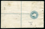 Stamp of Great Britain » 1854-1900 Postal History of the Perforated Line Engraved and Surface Printed Issues 1881 (Mar 2) 2d Registered envelope used in British Levant and uprated with 1880 2 1/2d blue pl.20, 1/2d pale green (3) and 1d Venetian red 