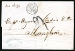 Stamp of China » Foreign Post Offices » French Post Offices 1865 Incoming cover from France charged with rare tax marking on delivery