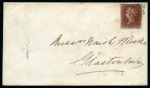 Stamp of Great Britain » 1854-70 Perforated Line Engraved 1856 (Apr 17) Envelope from Bath to Glastonbury with 1855 1d red-brown pl.17 tied by brown "53" numeral