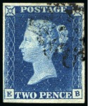 Stamp of Great Britain » 1840 2d Blue (ordered by plate number) 1840 2d Blue pl.2 EB, fine to very good margins, used