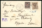 Stamp of China » Foreign Post Offices » French Post Offices 1897 (Oct) Cover to Oppeln (nowadays Opole in Poland), paying the single rate with China 1897 10c on 6ca in combination with overprinted Sage 25c