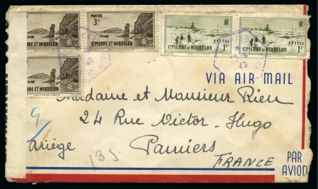 Stamp of Colonies françaises » St. Pierre et Miquelon 1940, Pli censuré vers la France affranchissement